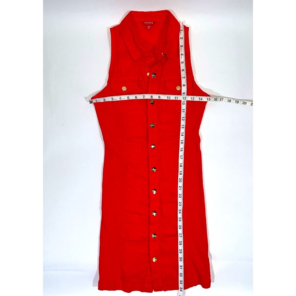 Guess Linen & Cotton Button Down Shirt Dress w/ Gold Buttons (Size: XS-S) - Picture 4 of 6